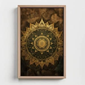 Golden Mandala Wall Art Large Canvas Yoga Spiritual Decor Indian ...