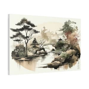 Japanese Zen Garden Landscape Canvas Art Print Wall Decor - Etsy