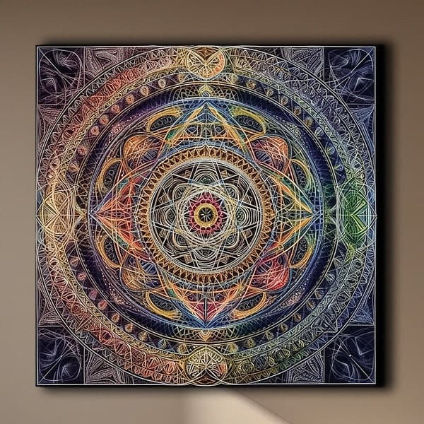 Large Canvas Mandala Painting - Etsy