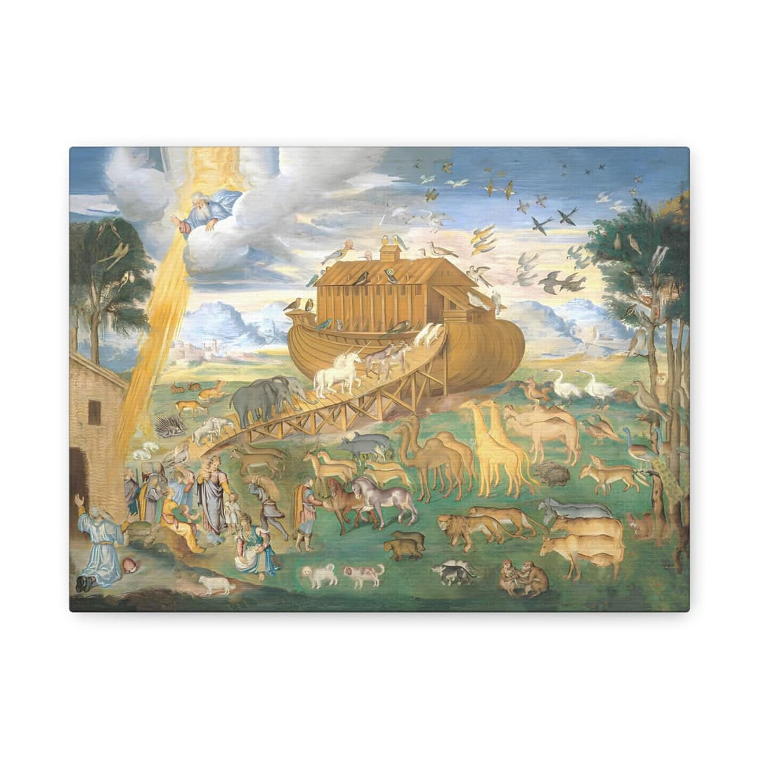 Noah's Ark Wall Art | Stretched Canvas Print | Bible Story Artwork ...