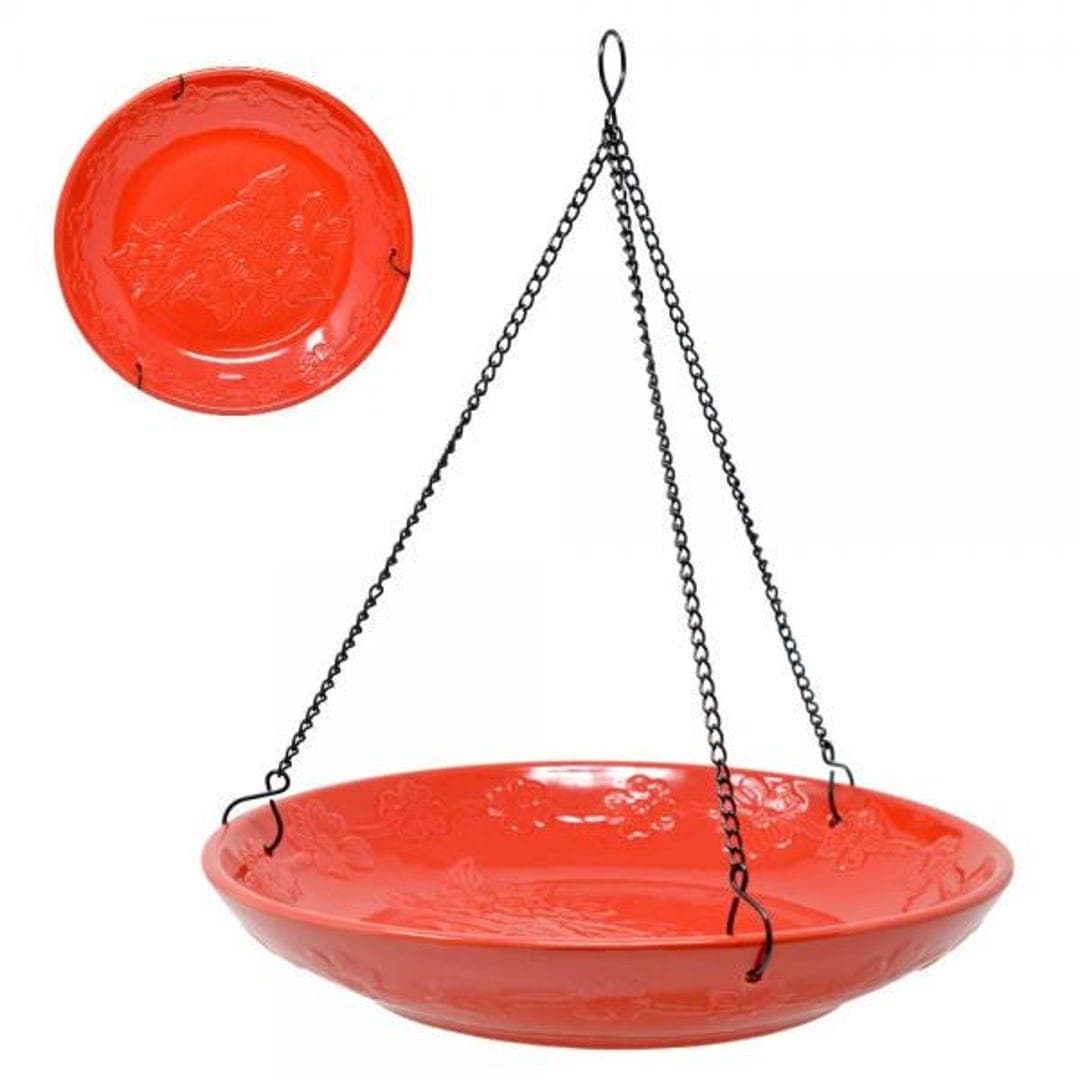 Cardinal Ceramic Hanging Bird Bath - Etsy