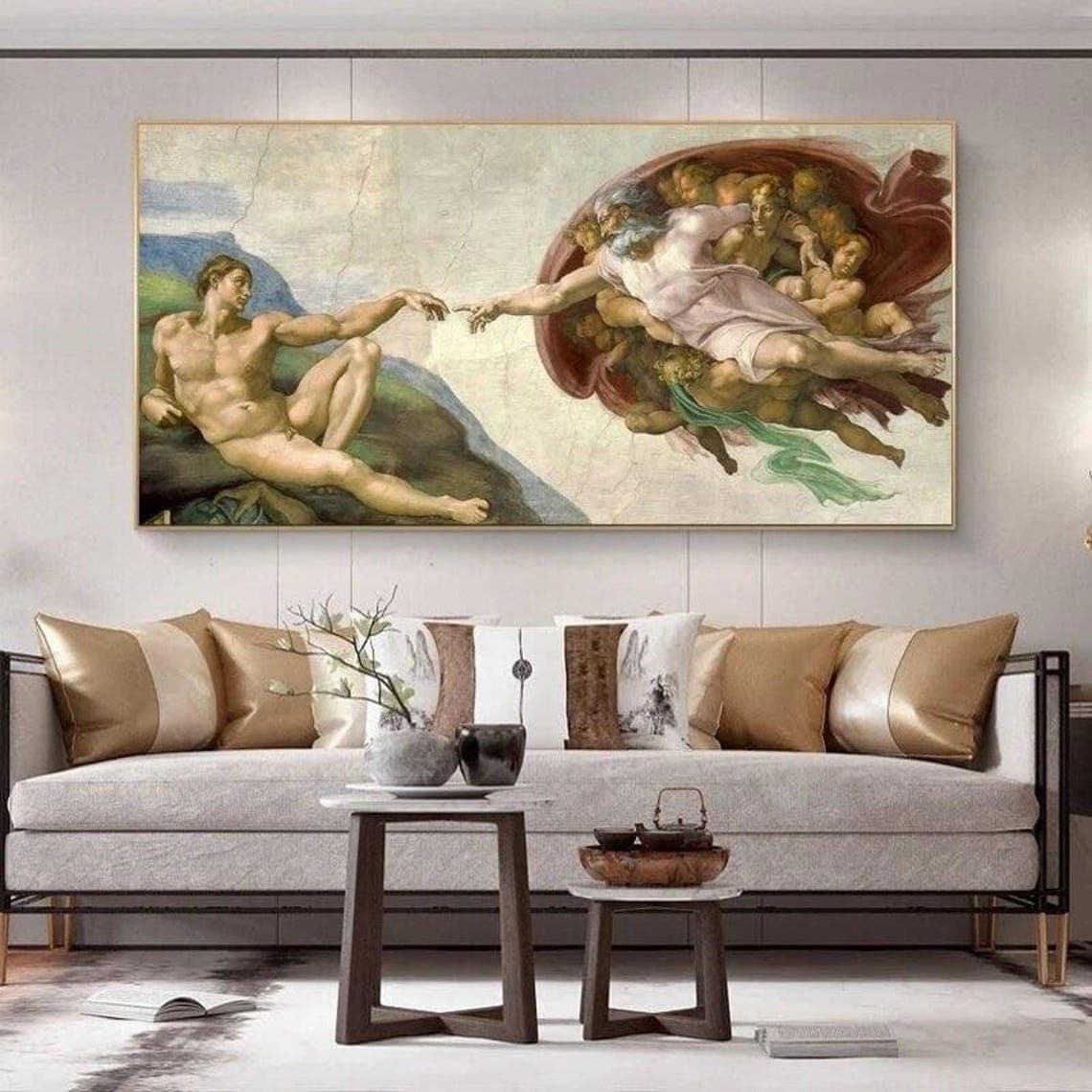 Michelangelo s Creation of Adam Sistine Chapel Canvas Print