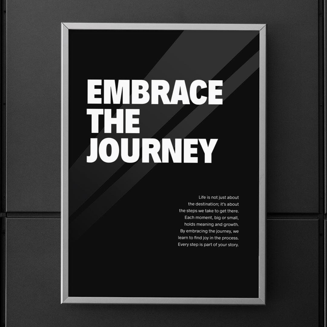 Embrace the Journey Motivational Wall Art, Modern, Fitness and Mindset ...