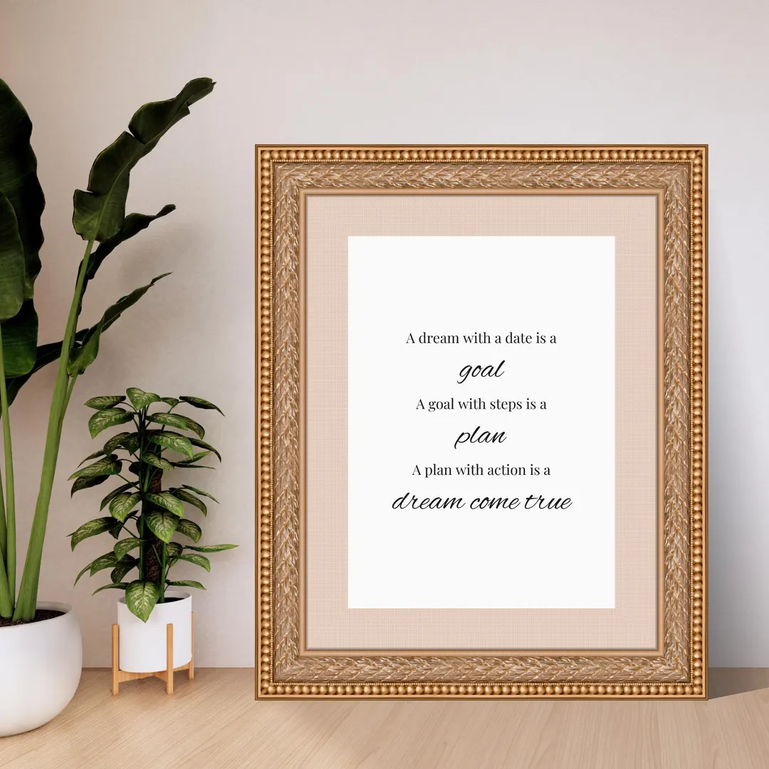 Goal-setting Motivational Wall Art Print | Dream, Plan, Achieve Digital ...