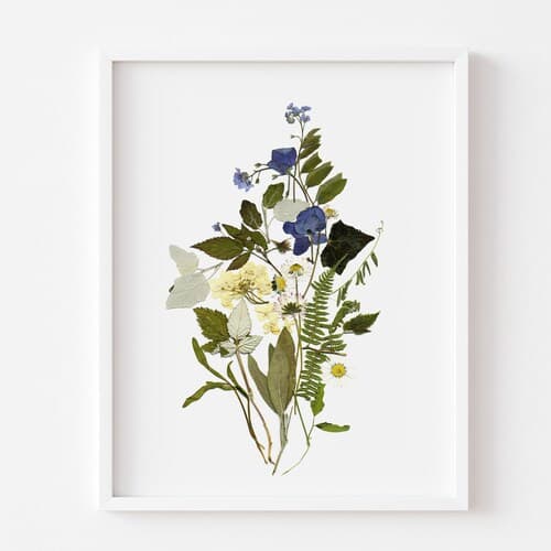 Floral Print Pressed Flowers Wall Art Botanical Print - Etsy