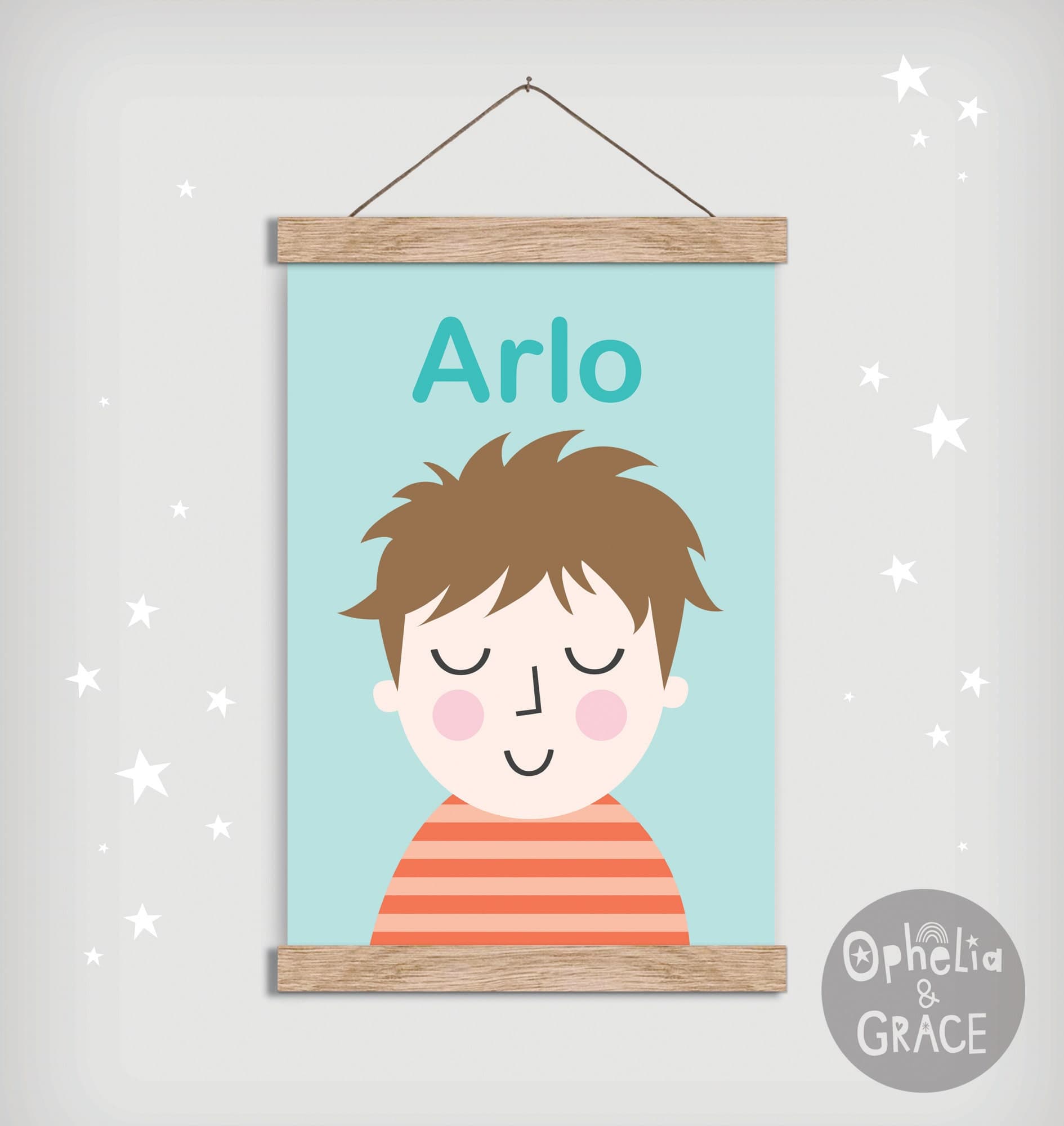 Custom Personalised Kids Childrens Portrait Custom Childrens Portrait ...