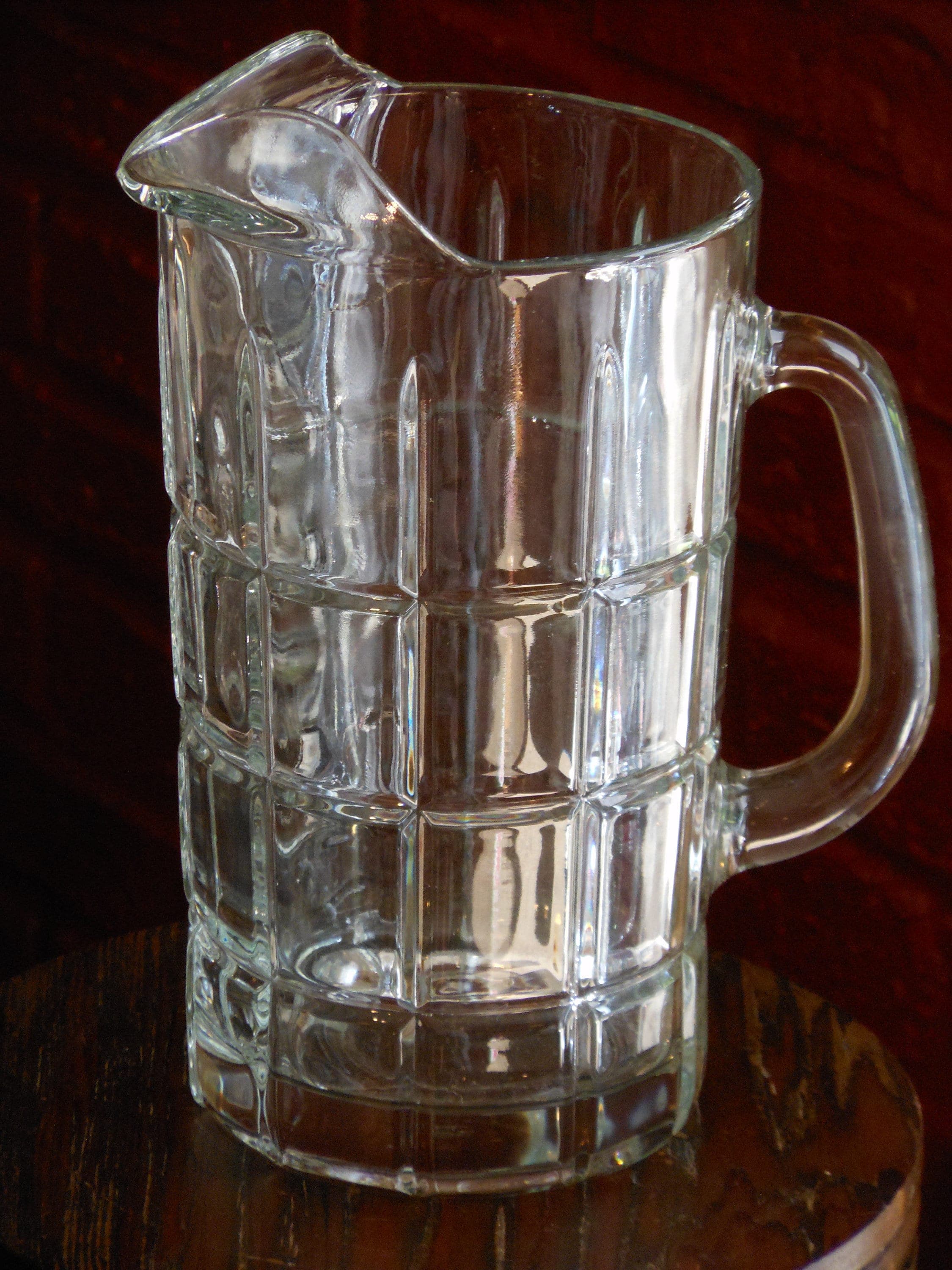 Two-Quart Tartan Pattern Anchor Hocking Glass Pitcher