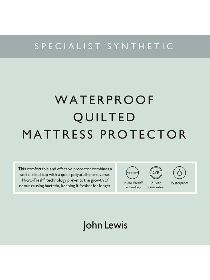 John Lewis Specialist Synthetic Waterproof Quilted Mattress Protector ...