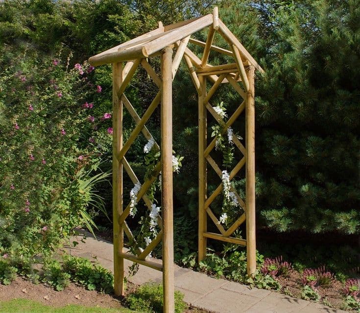 Forest Rose Wooden Arch | Garden archway, Garden arches, Garden structures