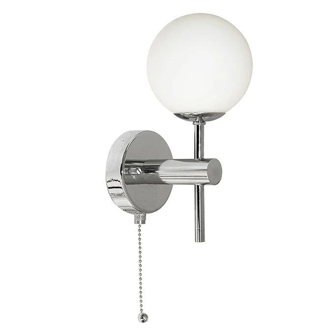 Searchlight Global Chrome Wall Light with Opal Glass Shade - 4337-1-LED ...