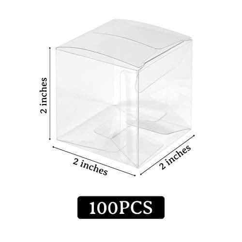 SJUNJIE 50Pcs 7x7x7cm Clear Cube Wedding Favour Boxes, Clear Favour ...