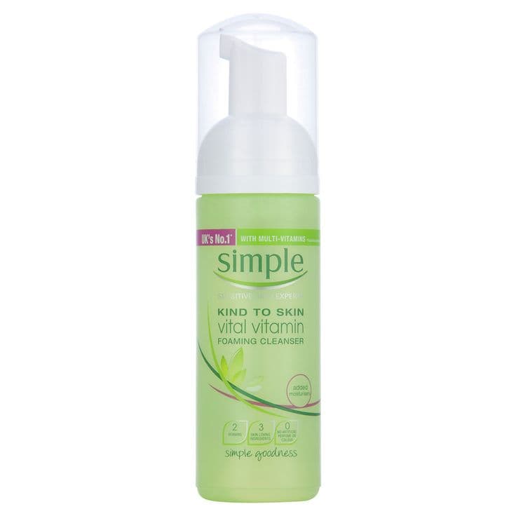 Simple Kind to Skin Foaming Cleanser Vital Vitamin 150ml | Cleanser ...