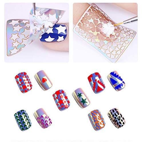 Whats Up Nails - Bloom Vinyl Stencils for Nail Art Design (1 Sheet, 12 ...