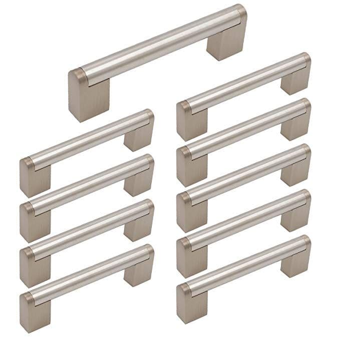 Looking Good Kitchen Cabinet Handles Drawer Pulls Homdiy Brushed Nickel ...