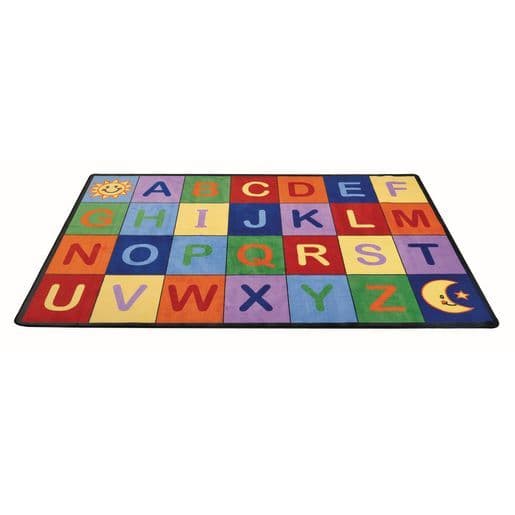 Alphabet Seating Rug - 5'10" x 8'5" Rectangle | Classroom carpets ...