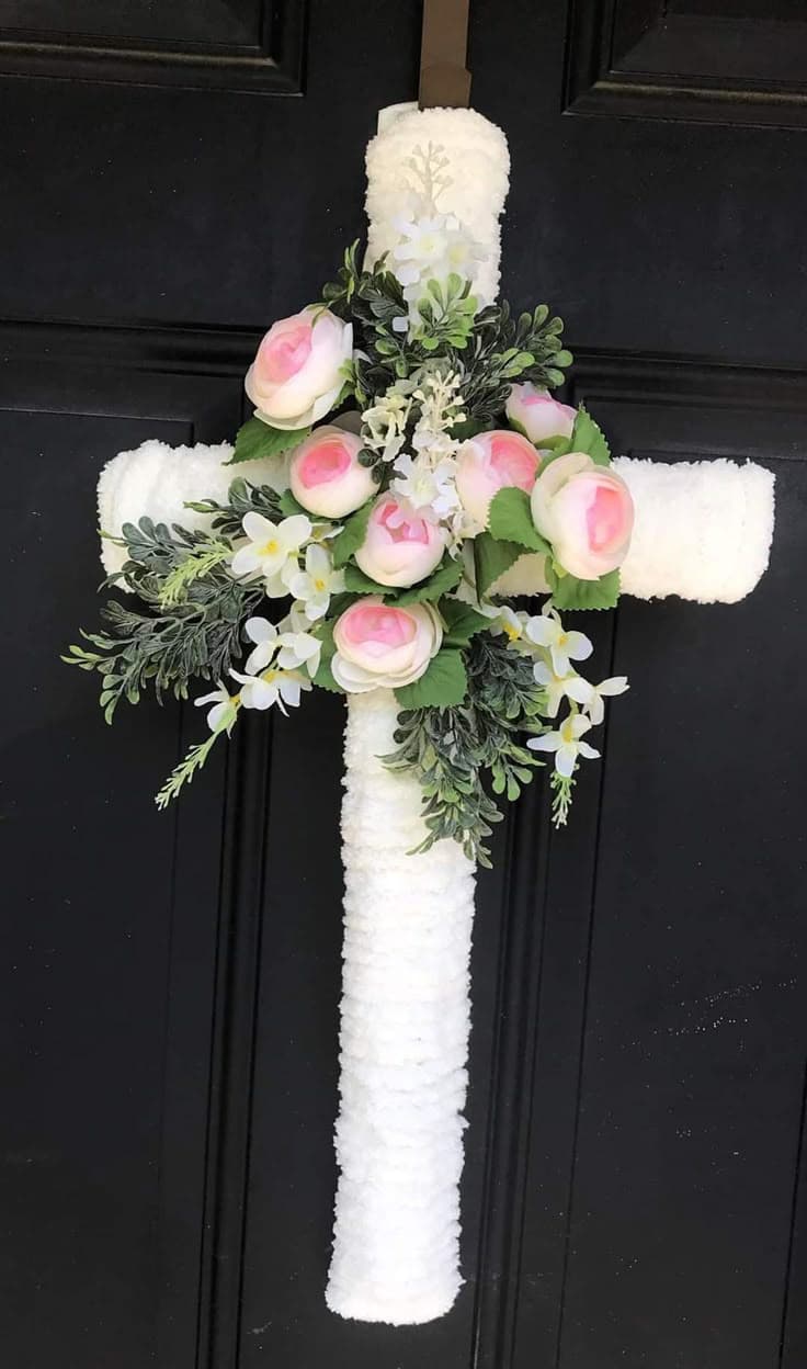 DIY Easter Cross Wreath