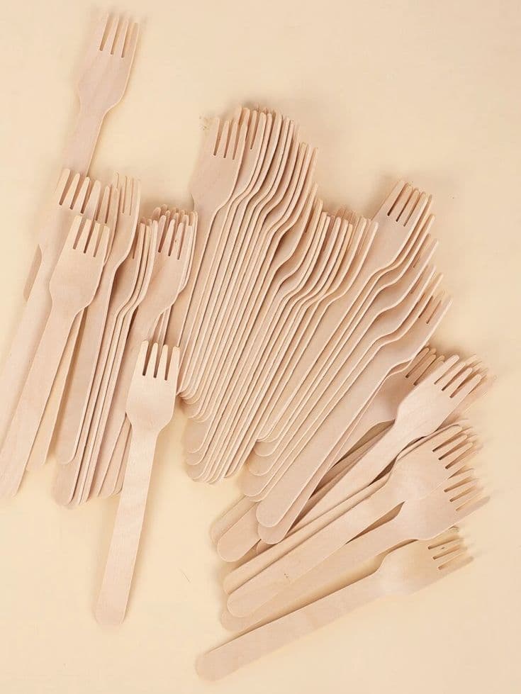 50pcs Disposable Wooden Fork | Wooden fork, Plastic forks, Disposable