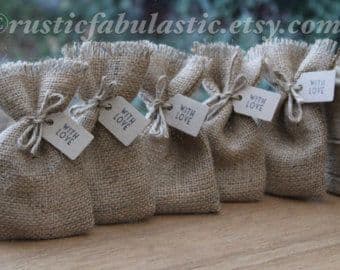Rustic Hessian Burlap Wedding Party Gift Favour Bags Pouches W9 x H15cm ...