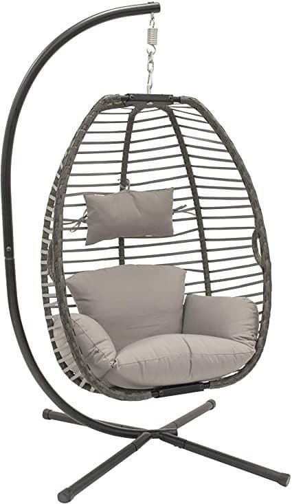 Vivere Hanging Nest Egg Chair, with Plush Polyester Cushion Single ...