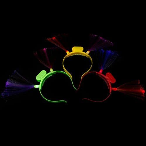 Fun Central 12 Packs - LED Head Boppers - Light Up Fiber Optic ...