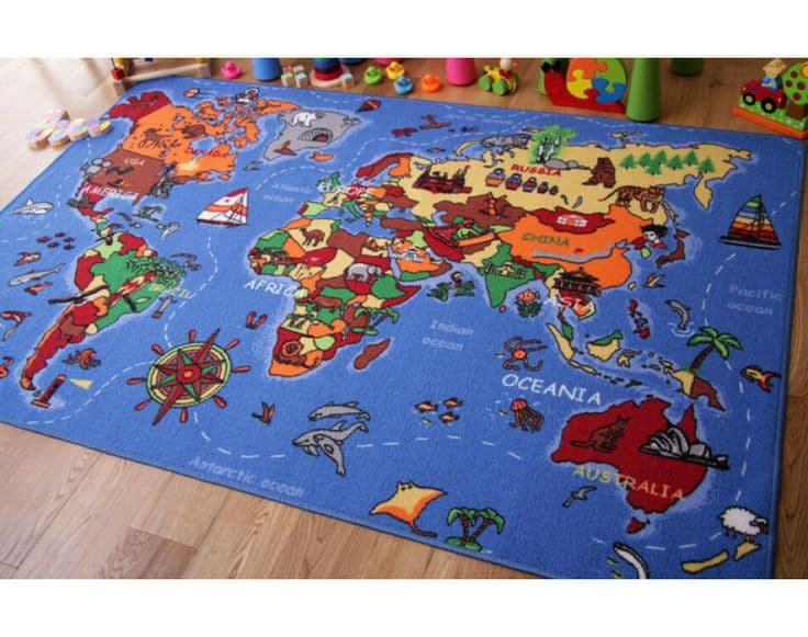 rughouse.co.uk | World map rug, Kids rugs, Map rug