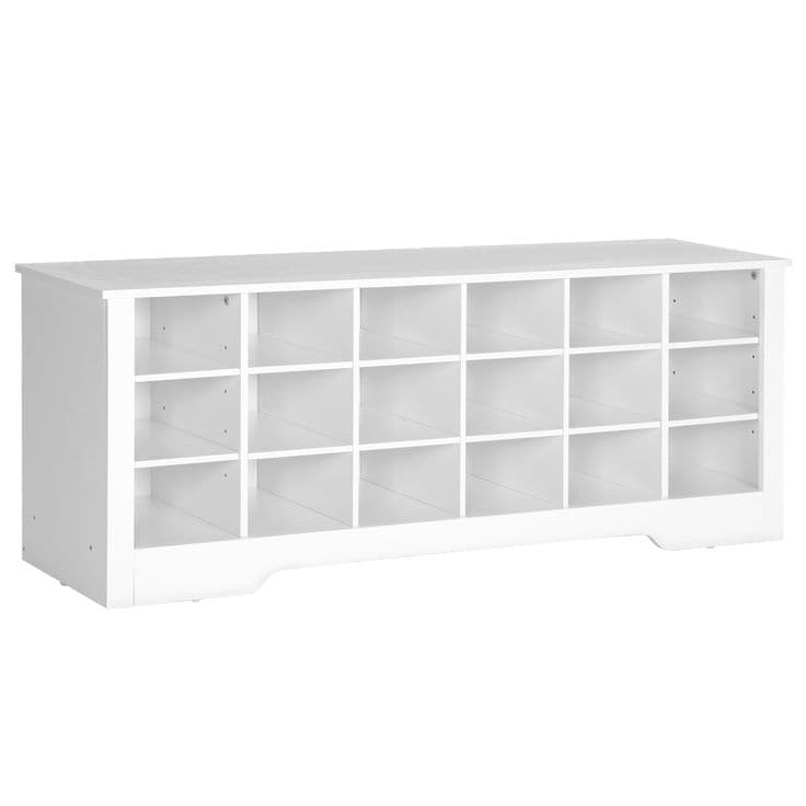 HOOBRO Shoe Bench, 18 Cubbies Shoe Storage Bench, Multifunctional Shoe ...