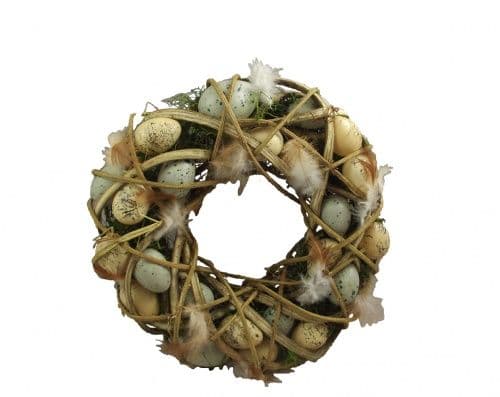 Gisela Graham Plaited Wicker Moss Egg Wreath | Easter wreaths, Easter ...