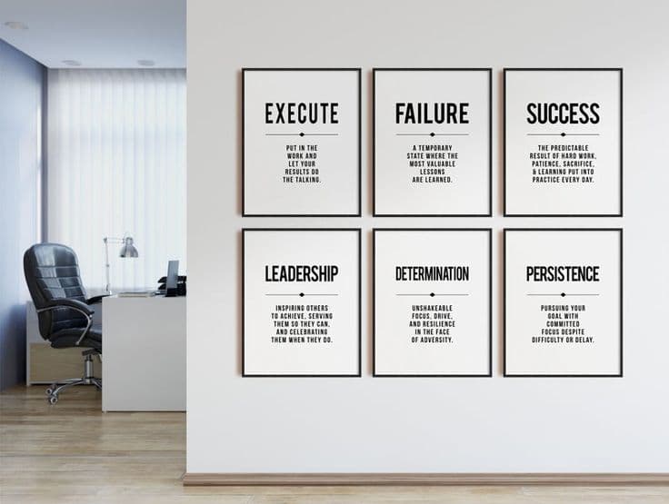 Wall Work Inspirational Quotes Modern Office Decor Motivational ...