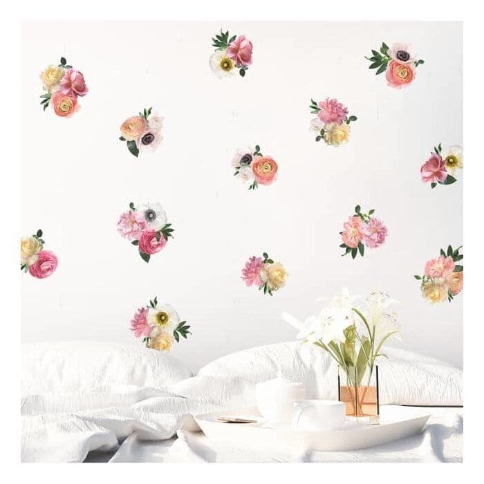 Urban Walls 75 Piece Mini Pastel Garden Flowers Wall Decal Set ...