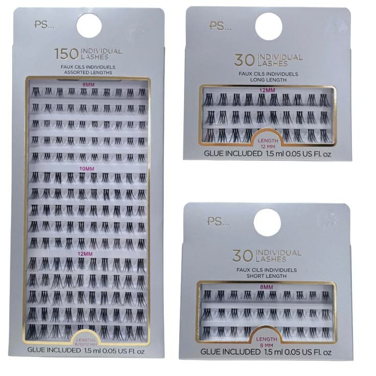 Primark PS 30 Pack Individual False Lashes Eyelashes SHORT & Adhesive ...