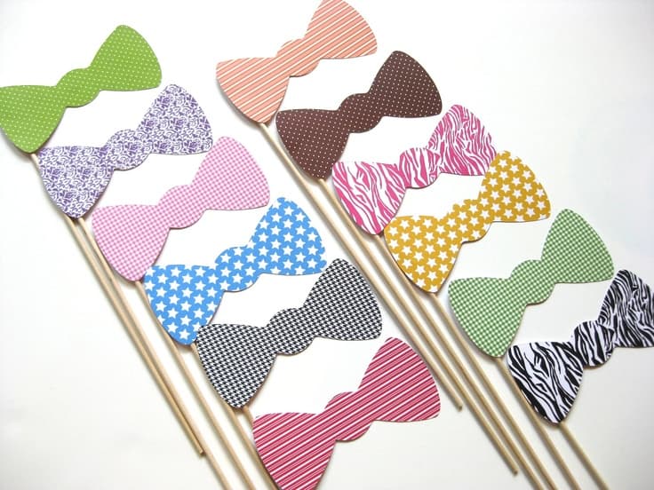 Photo Booth Props on a Stick - Bow Ties - Set of 12