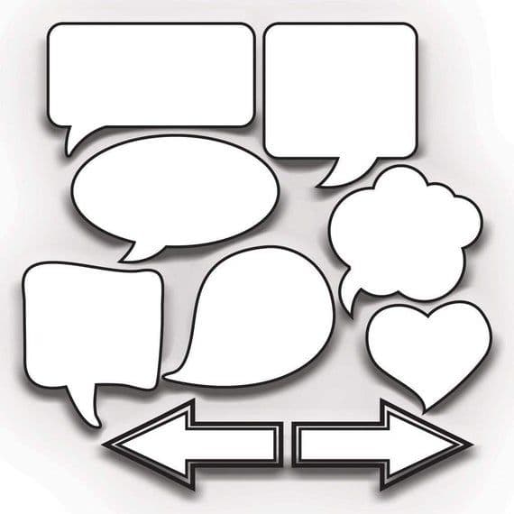 Photo Booth Props: BLANK - Dry Erase Speech Bubble Wedding Decorations ...