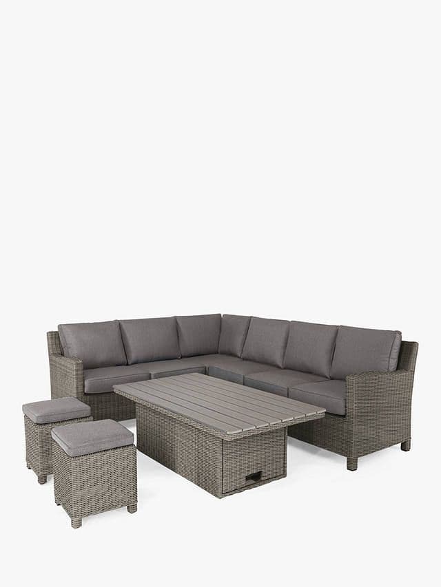 KETTLER Palma 8-Seater Corner Garden Sofa, Adjustable Table & Stools ...