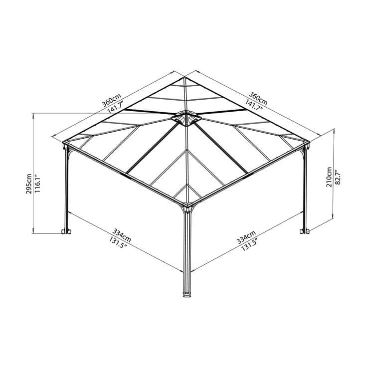 Trädgårdspaviljong Canopia by Palram Palermo 3600- 540-046 | Aluminum ...