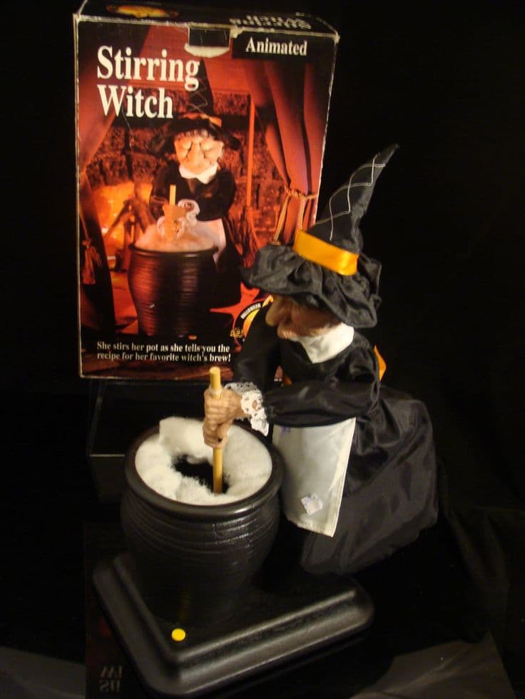 ANIMATED GEMMY STIRRING CAULDRON POT WITCH PROP LIGHT/SOUND HALLOWEEN ...