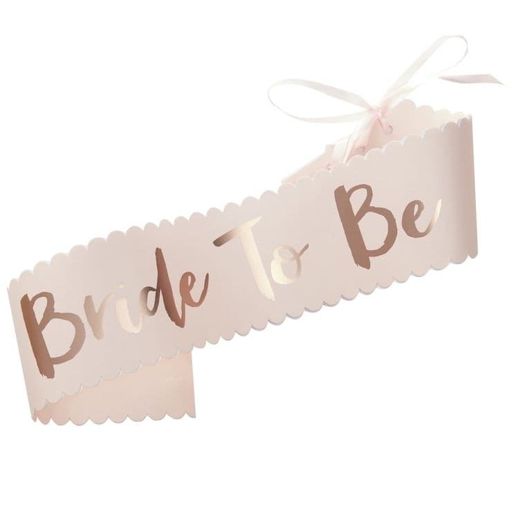 Pink & Rose Gold Bride To Be Sash - Team Bride - Ginger Ray | Bride to ...