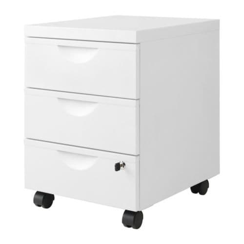 IKEA ERIK Filing Cabinet with 3 Drawers on Wheels
