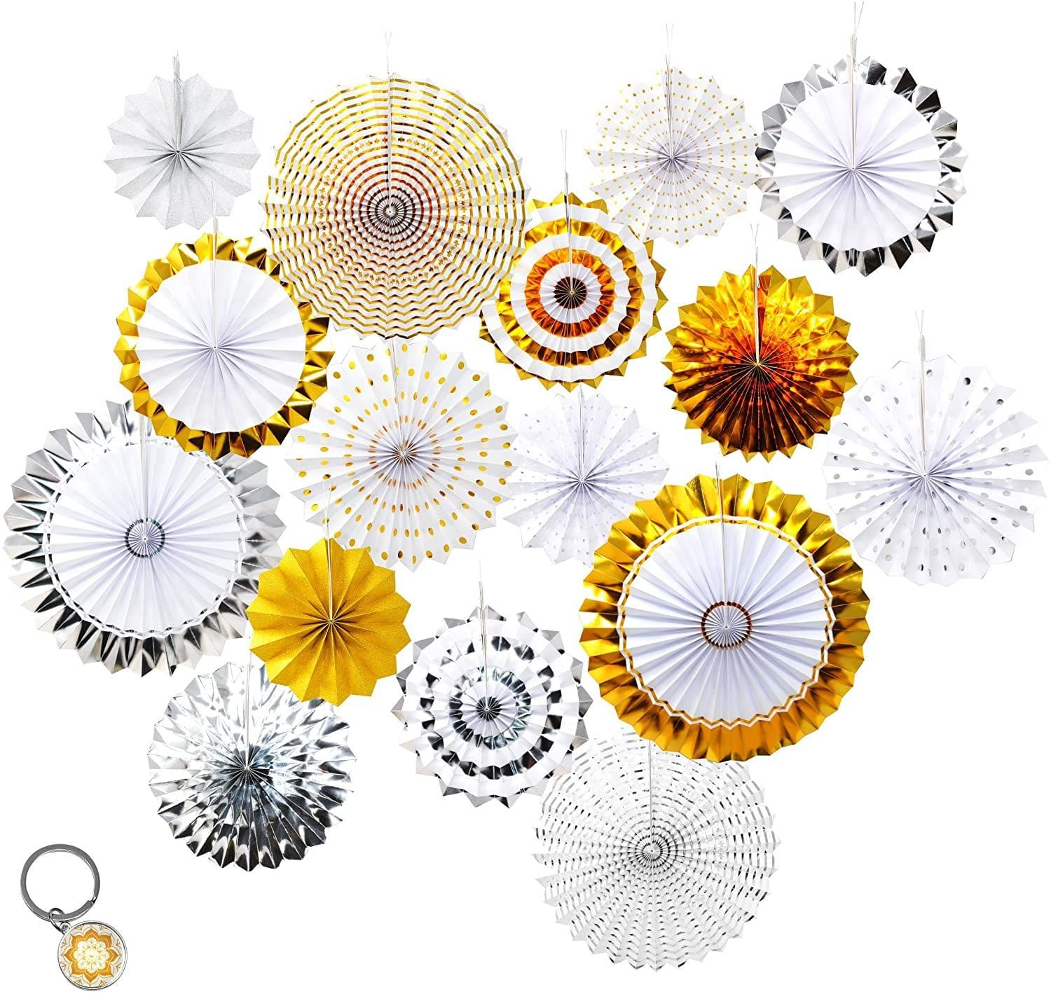 Mandala Crafts Hanging Circle Paper Fan Set for Party, Event, Birthday ...