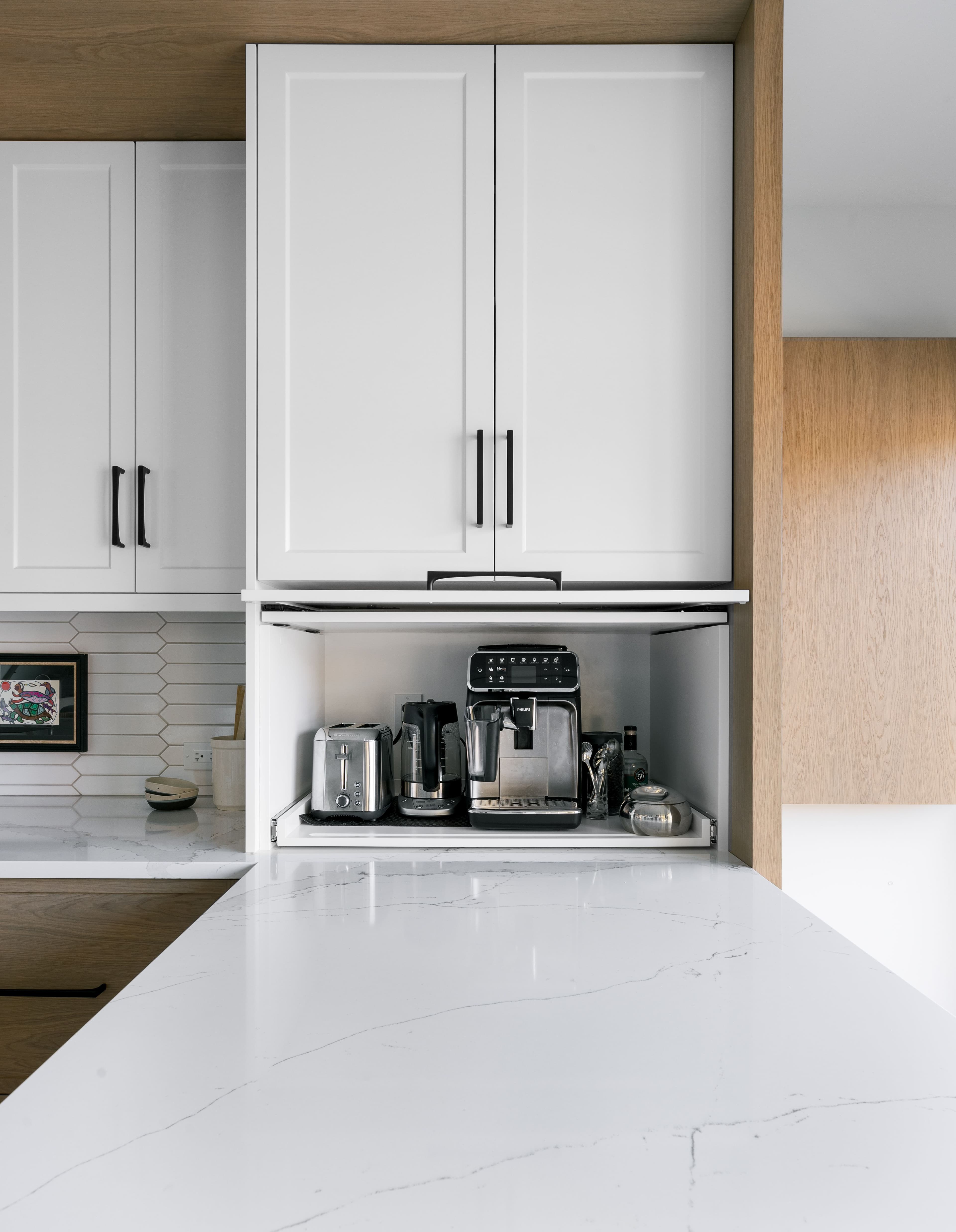 Appliance Garage with Lift Pocket Door & Slide-Out Shelf | Smart ...
