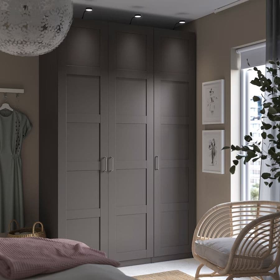 BERGSBO door with hinges, dark grey, 50x229 cm - IKEA | Pax wardrobe ...