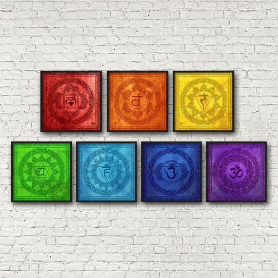 Seven Archival Quality Chakra Fine Art Print Set: Chakra Healing Prints ...