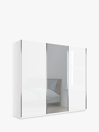 John Lewis Elstra 250cm Wardrobe with Glass and Mirrored Sliding Doors ...