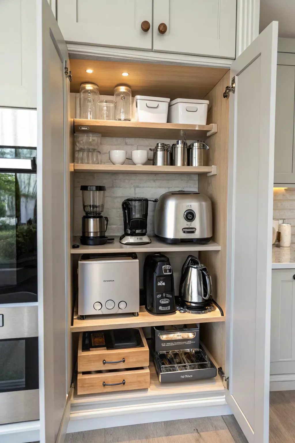 14+ Clever Appliance Garage Cabinet Ideas | Home decor kitchen, Kitchen ...