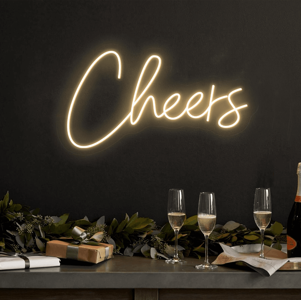 Cheers/cheers! Neon Sign, Wedding Bar LED Neon Light Sign, Custom Home ...