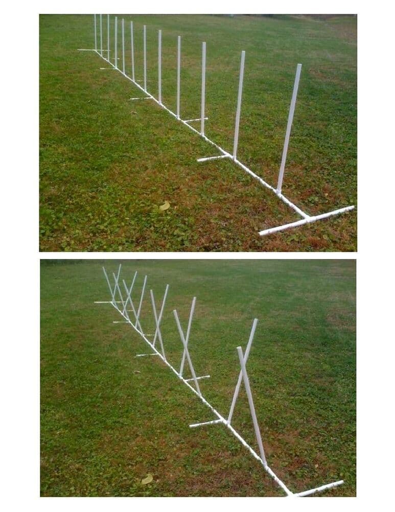 Dog Agility Weave Poles on a Base with AdjustableAngle and Spacing for ...