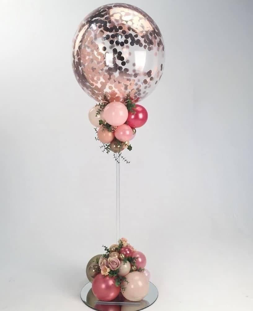 Rose gold balloon centerpieces – Artofit