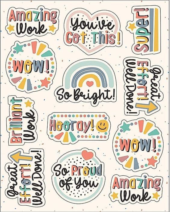 Carson Dellosa Grow Together 72-Piece Motivational Stickers for Kids ...