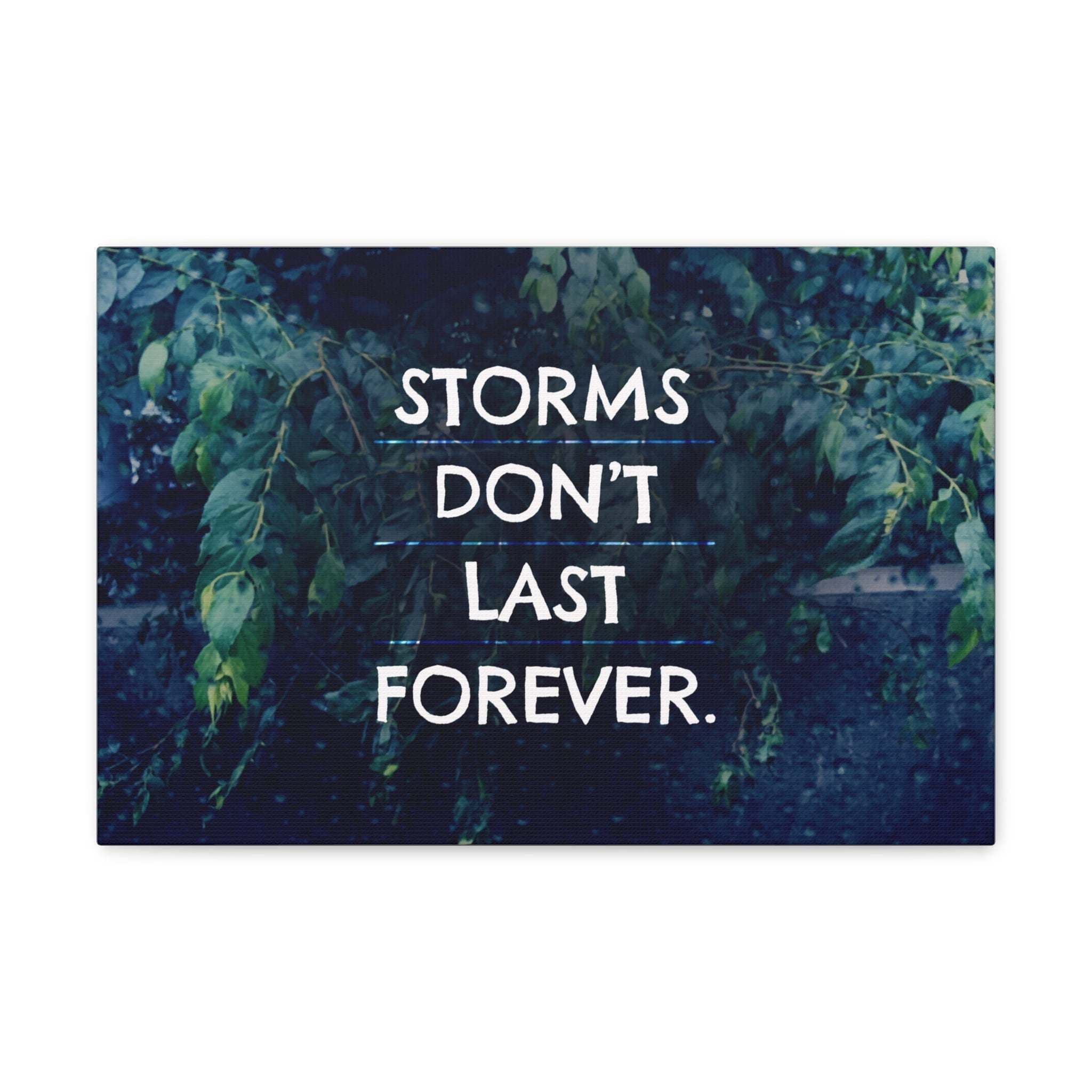 Inspirational Wall Art Storms Don't Last Forever Blue Motivational ...