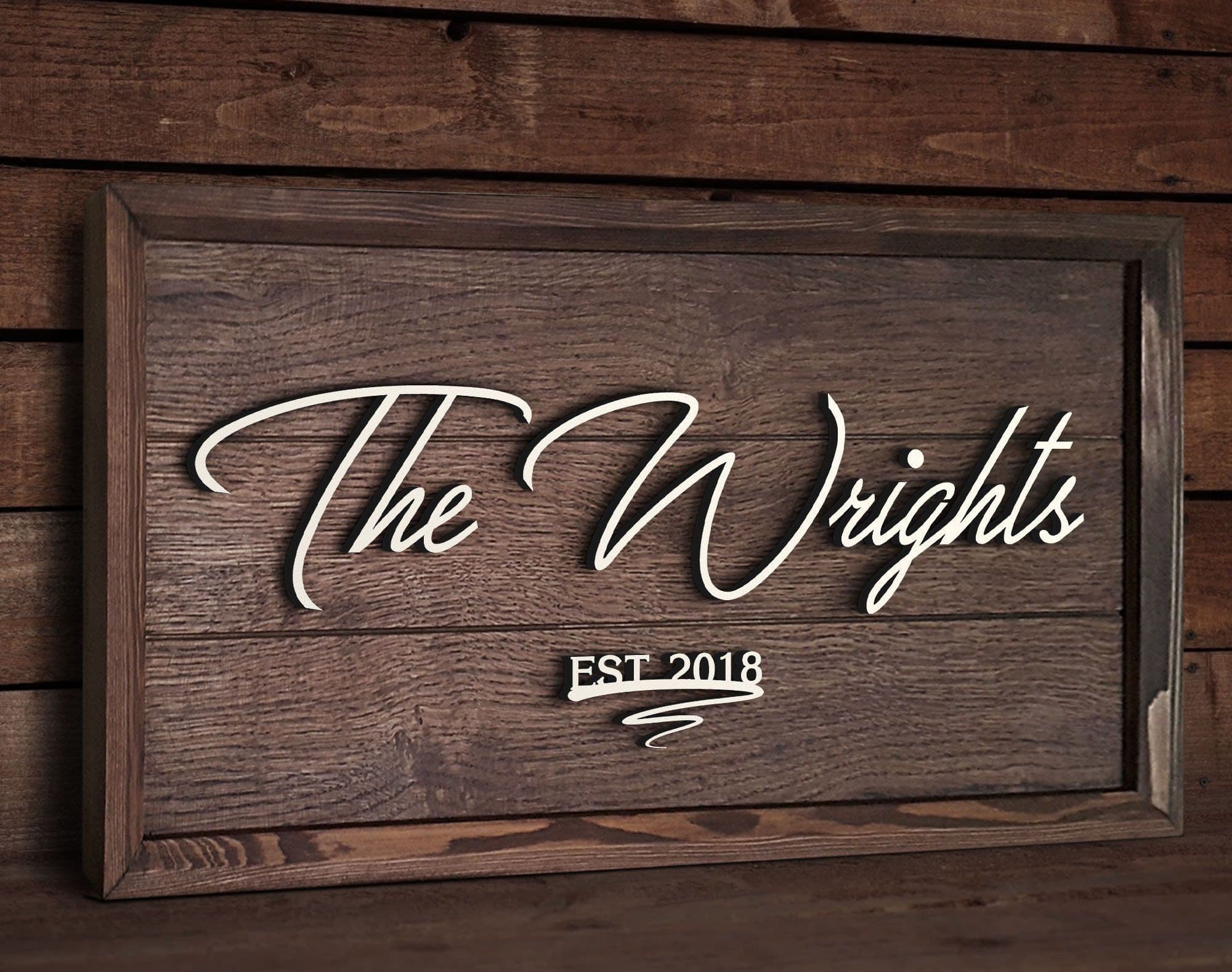 Bespoke Family Name Oak Sign by The Oak & Rope Company