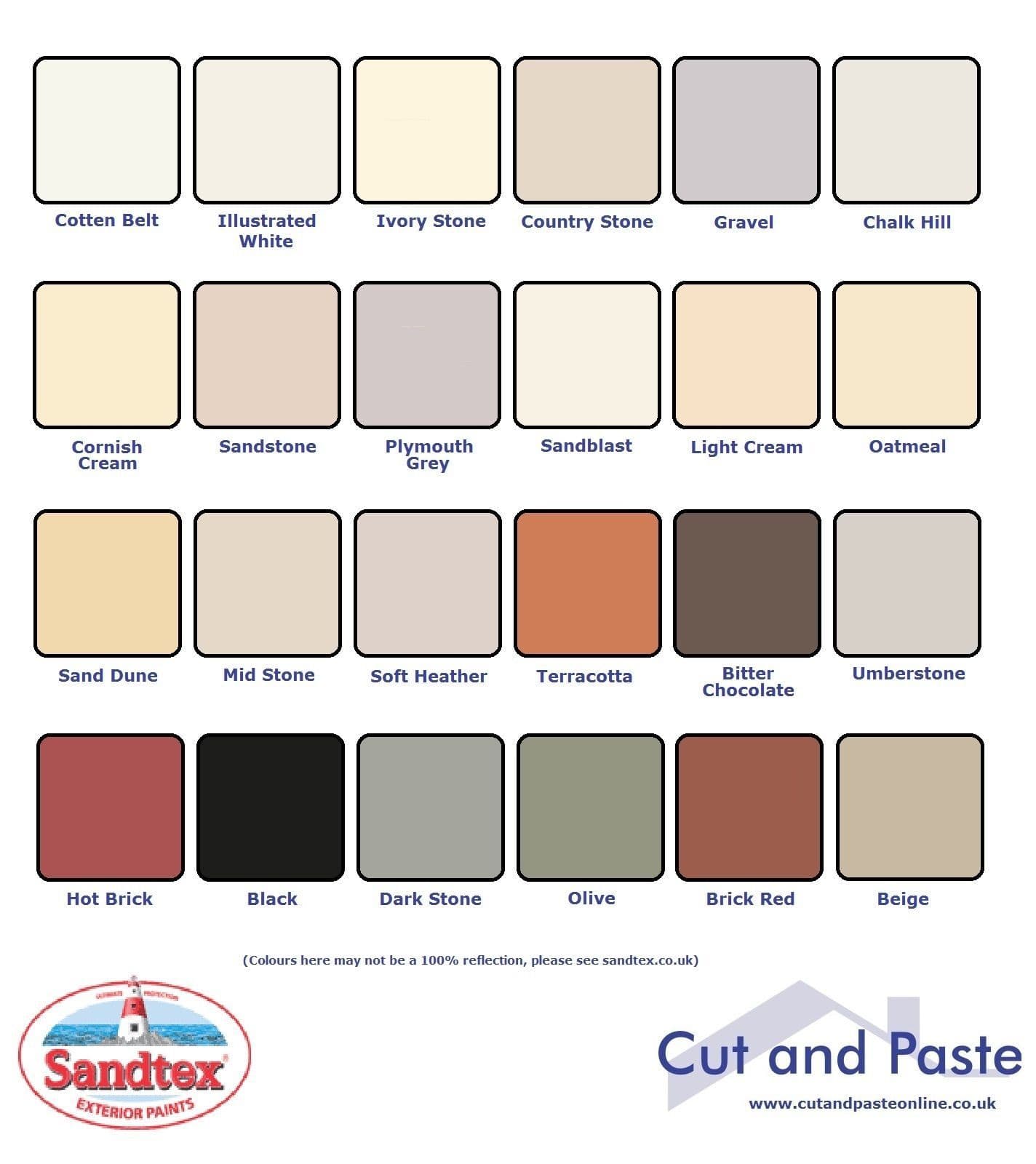 Sandtex Smooth Exterior Masonry Paint Tester 150ml, 23 Colours, CHEAP ...